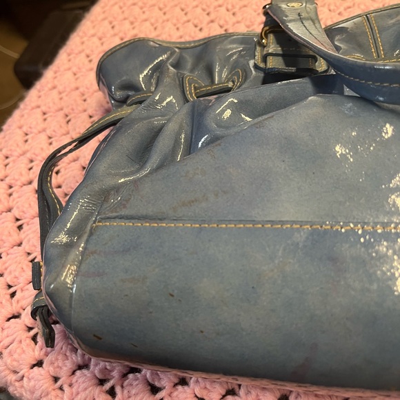 🔥 Dooney & Bourke Chiara Shiny Blue Handbag 🔥 - Picture 4 of 11